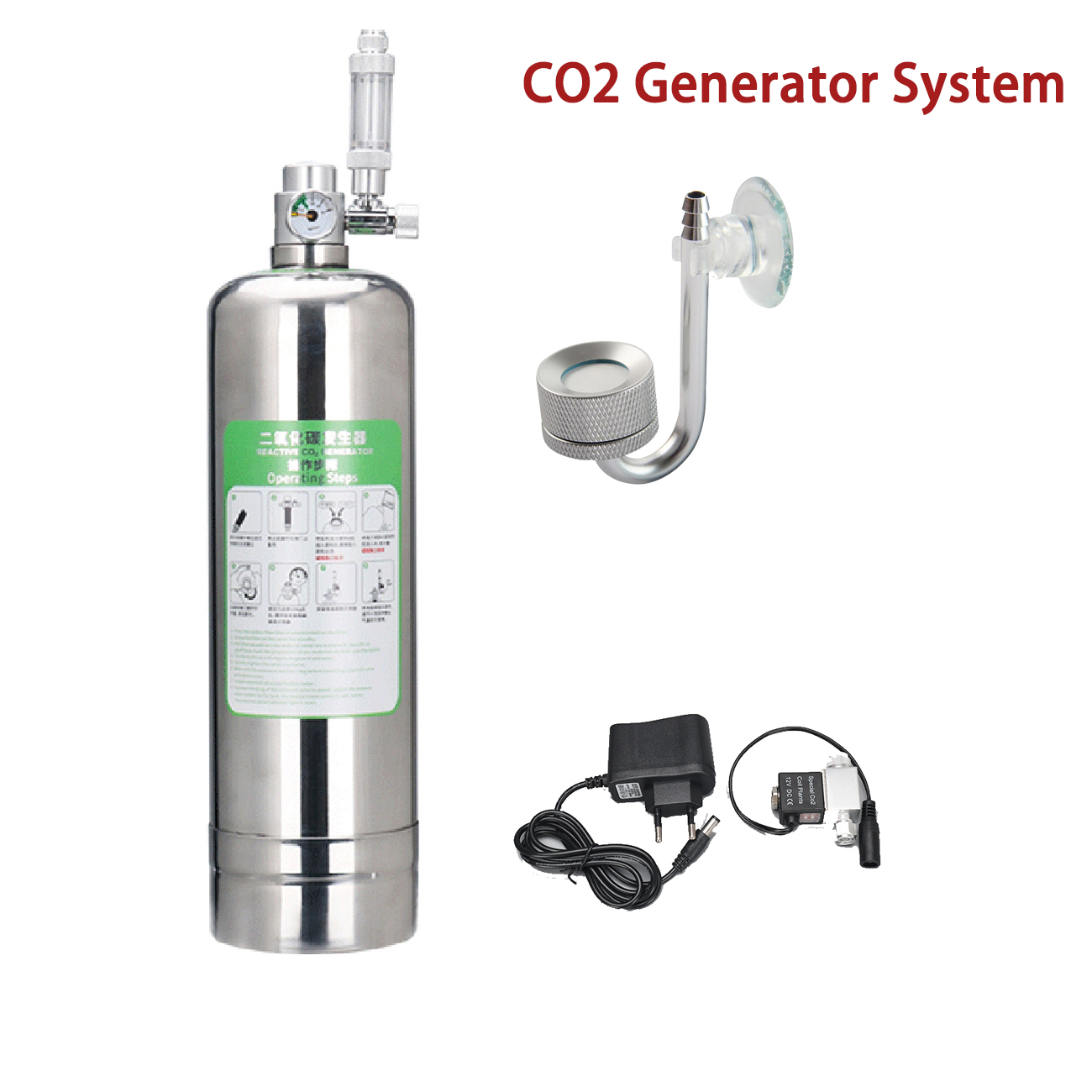 Planted Aquarium Kit - Aquarium CO2 Generator system Kit Stainless