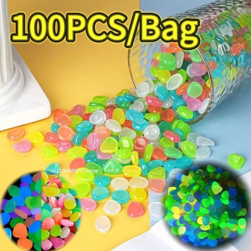 Aquarium Planted Plants - 100-800pcs Glow in The Dark Pebbles,