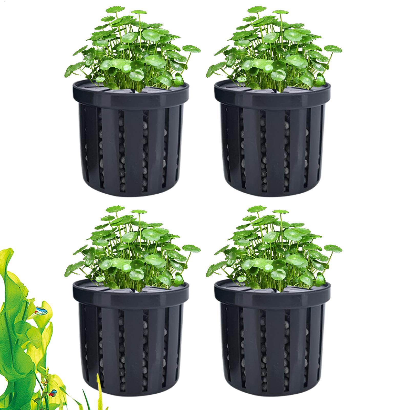Aquarium Plant Growth - 4 Pieces Aquarium Planter Pot with
