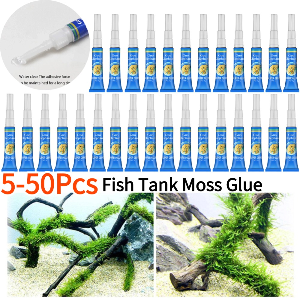Aquarium Plant Glue - 50-5Pcs Fish Tank Landscaping Moss Glue