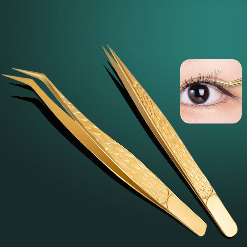 Planted Clip Tweezers - 2PCS Tweezers For False Eyelashes Extension
