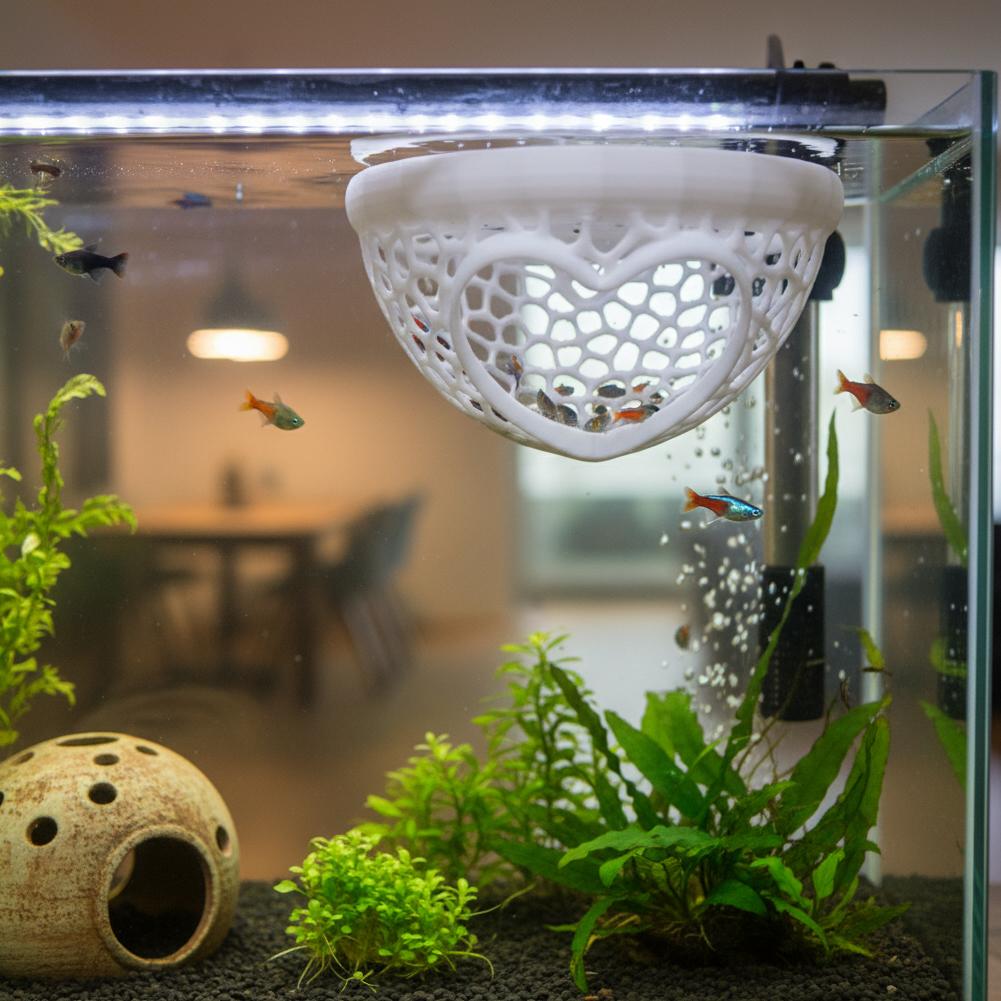 Heart-Shaped Aquarium Hideaway - đánh giá và giá Planted Aquarium Without Fish